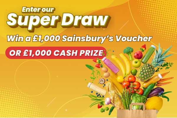 Win a £1,000 Sainsburys eGift card when you play one lottery this july