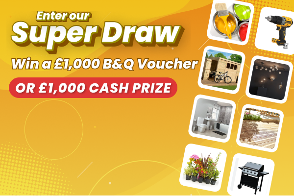 Win a £1,000 B&Q Gift Card in One Lottery's May Super Draw