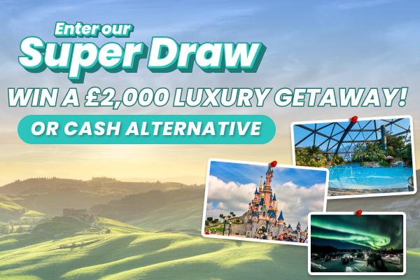 win a £2000 luxury getaway when you play one lottery this august