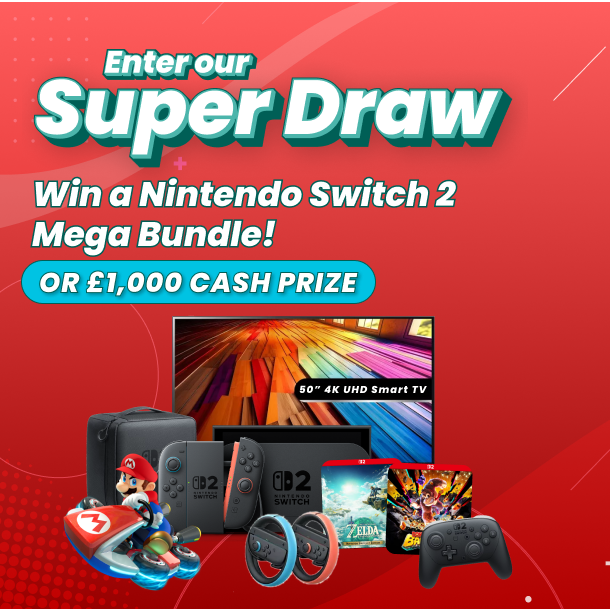 Win a Nintendo Switch 2 mega gaming bundle, or £1,000 cash!